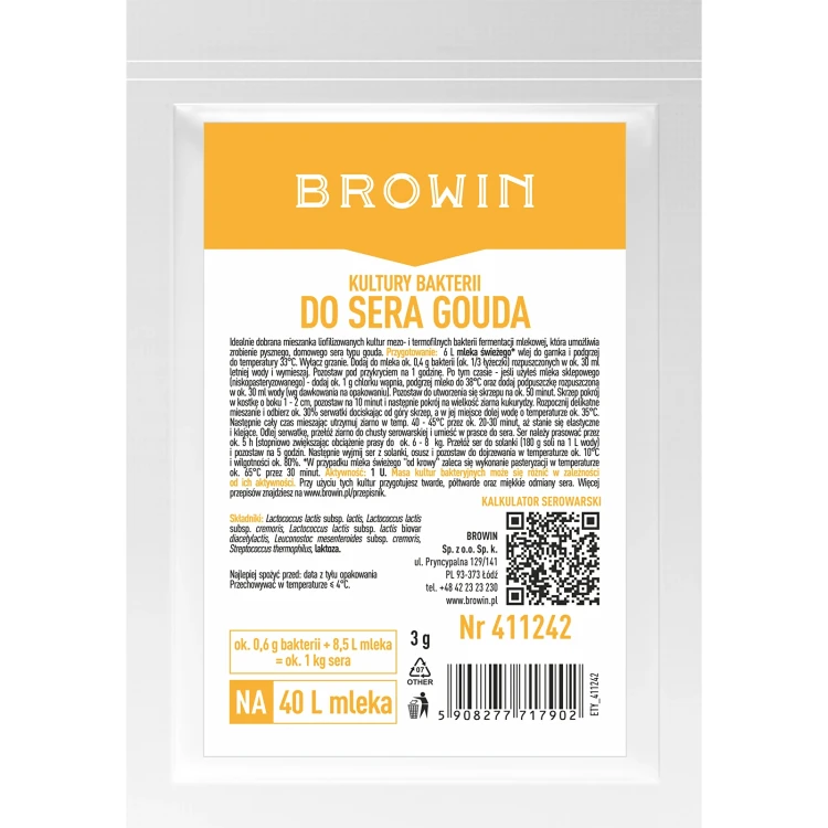 Kultury bakterii do sera gouda